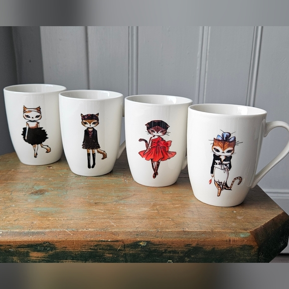 Set of 4 Cat Mugs - Picture 9 of 9